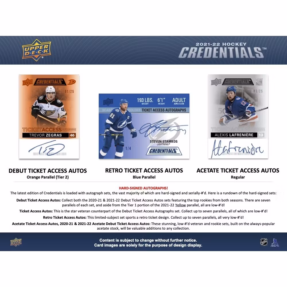 2021-22 Upper Deck Credentials (Hobby Box) *BF2025*
