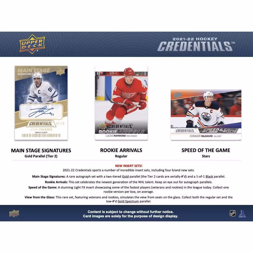 2021-22 Upper Deck Credentials (Hobby Box) *BF2025*