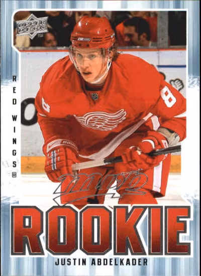 2008-09 Upper Deck MVP #328 Justin Abdelkader RC (20-D10-RED WINGS) (2)