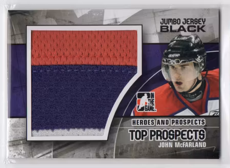 2010-11 ITG Heroes and Prospects Top Prospects Game Used Jerseys Black #JM09 John McFarland (30-X283-NHL)