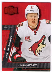 2016-17 Fleer Showcase Metal Universe Precious Metal Gems Red #MU39 Lawson Crouse (60-X47-COYOTES)