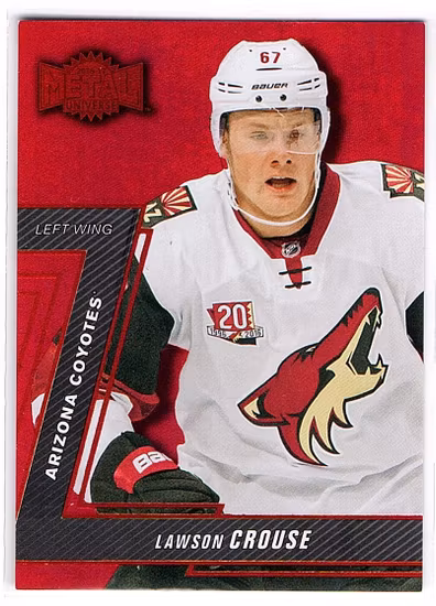 2016-17 Fleer Showcase Metal Universe Precious Metal Gems Red #MU39 Lawson Crouse (60-X47-COYOTES)