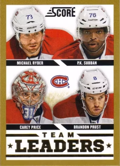 2013-14 Score Gold #565 Carey Price TL P.K. Subban Brandon Prust Michael Ryder (20-X19-CANADIENS)