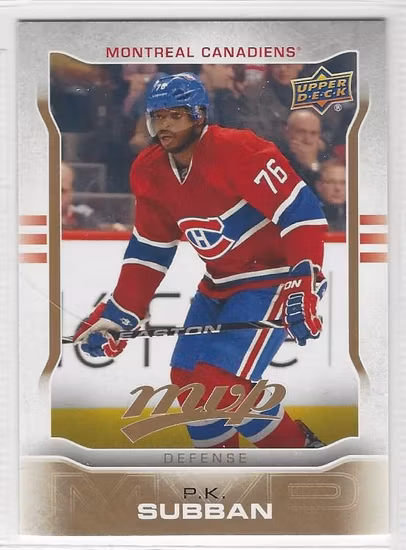 2014-15 Upper Deck MVP #233 P.K. Subban SP (12-285x6-CANADIENS)