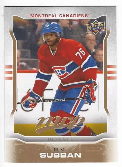 2014-15 Upper Deck MVP #233 P.K. Subban SP (12-X116-CANADIENS)