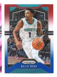 2019-20 Panini Prizm Prizms Red White and Blue #205 Malik Monk (15-D7-NBAHORNETS)