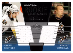 2002-03 Upper Deck Rookie Update #154B Steve Eminger RC Sergei Gonchar (40-X131-CAPITALS)