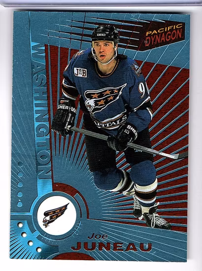 1997-98 Pacific Dynagon Ice Blue #131 Joe Juneau (40-10x2-CAPITALS)