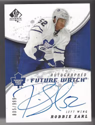 2008-09 SP Authentic #232 Robbie Earl AU RC (40-X93-MAPLE LEAFS)