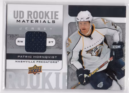 2008-09 Upper Deck Rookie Materials #RMPH Patric Hornqvist (40-X144-PREDATORS)