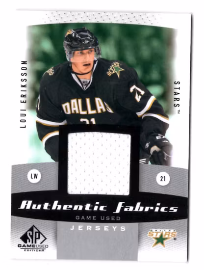 2010-11 SP Game Used Authentic Fabrics #AFLU Loui Eriksson (40-X85-NHLSTARS)
