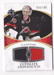 2010-11 Ultimate Collection Ultimate Jerseys #UJCW Cam Ward (40-X79-HURRICANES)