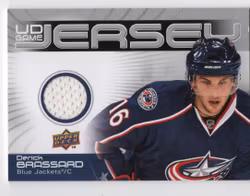 2010-11 Upper Deck Game Jerseys #GJBR Derick Brassard (30-X5-BLUEJACKETS)