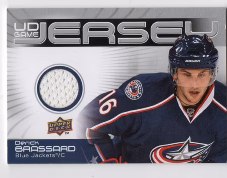 2010-11 Upper Deck Game Jerseys #GJBR Derick Brassard (30-X5-BLUEJACKETS)