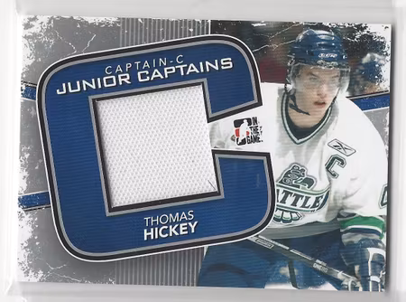 2011-12 ITG Captain-C Junior Captains Jerseys Silver #JC10 Thomas Hickey (40-X93-ISLANDERS)