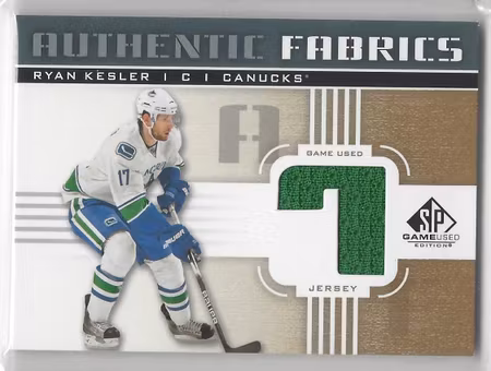 2011-12 SP Game Used Authentic Fabrics Gold #AFRK2 Ryan Kesler 7 C (40-122x1-CANUCKS)