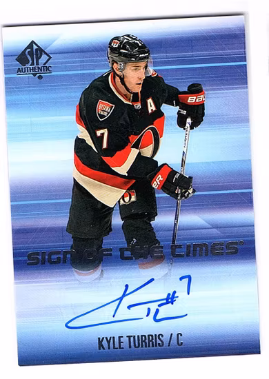 2015-16 SP Authentic Sign of the Times #SOTTKT Kyle Turris F (40-X48-SENATORS)