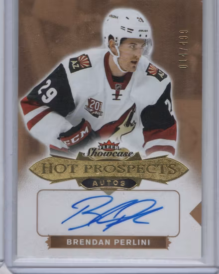 2016-17 Fleer Showcase #191 Brendan Perlini AU RC (40-X129-COYOTES)
