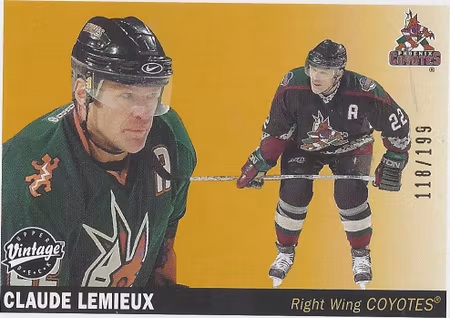 2002-03 Upper Deck Vintage Green Backs #198 Claude Lemieux (20-164x3-COYOTES)