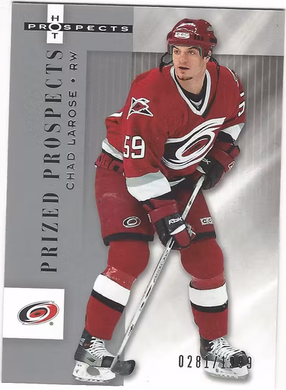 2005-06 Hot Prospects #112 Chad Larose RC (20-141x6-HURRICANES)