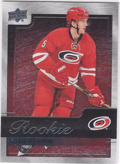 2015-16 Upper Deck Fusion Rookie Achievement #R6 Noah Hanifin (20-164x7-HURRICANES)