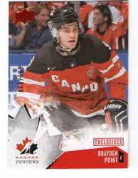 2015-16 Upper Deck Team Canada Juniors Exclusives Red #41 Brayden Point (20-X6-CANADA+LIGHTNING)