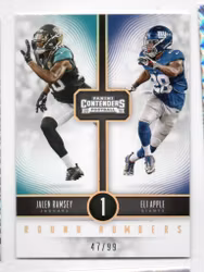 2016 Panini Contenders Round Numbers Holo #6 Eli Apple Jalen Ramsey (25-X289-NFLJAGUARS+NFLGIANTS)
