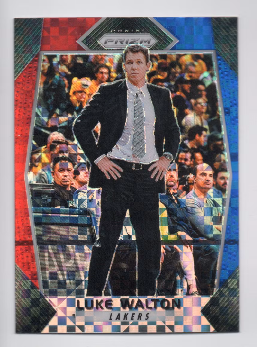 2017-18 Panini Prizm Prizms Red White and Blue #290 Luke Walton CO (10-X287-NBALAKERS)