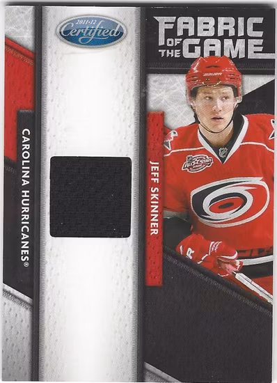 2011-12 Certified Fabric of the Game #28 Jeff Skinner (30-155x3-HURRICANES)