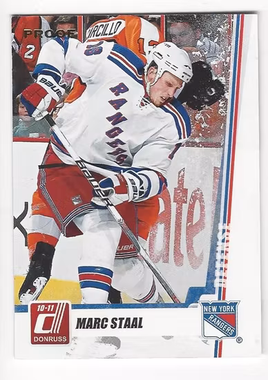 2010-11 Donruss Press Proofs #78 Marc Staal (30-X116-RANGERS)