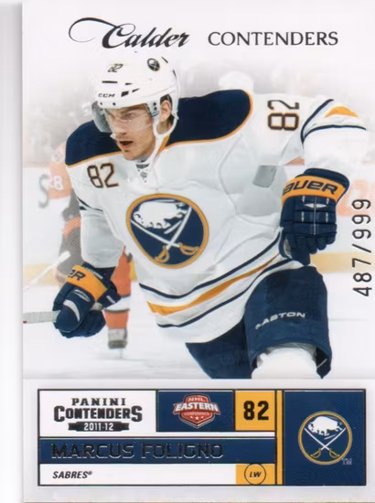2011-12 Panini Contenders #270 Marcus Foligno RC (30-231x7-SABRES)