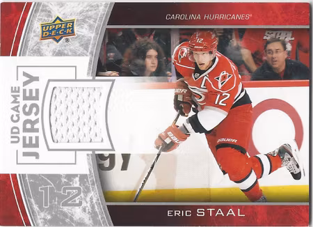 2013-14 Upper Deck Game Jerseys #GJES Eric Staal 1E (30-140x4-HURRICANES)