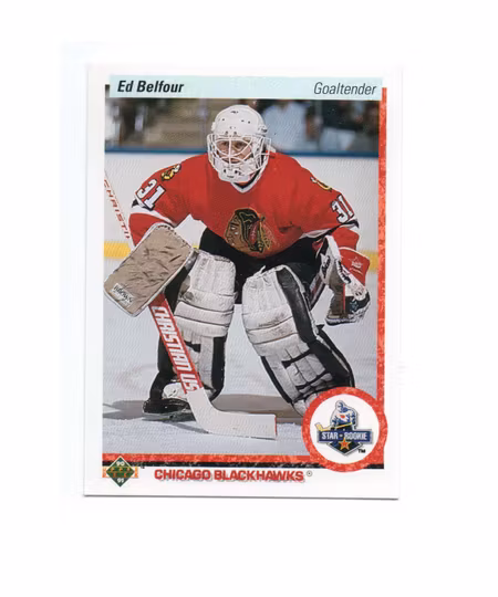 1990-91 Upper Deck #55 Ed Belfour RC (20-X285-BLACKHAWKS)