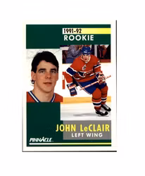 1991-92 Pinnacle #322 John LeClair RC (10-X256-CANADIENS)