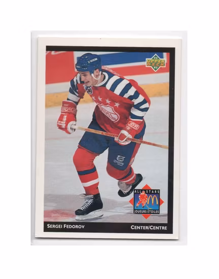 1992-93 McDonald's Upper Deck #6 Sergei Fedorov (10-X205-RED WINGS)