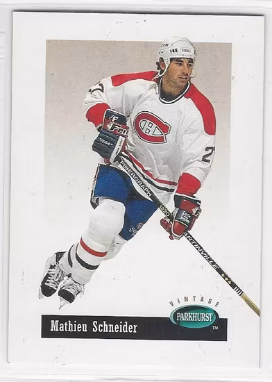 1994-95 Parkhurst Vintage #V32 Mathieu Schneider (10-255x6-CANADIENS)