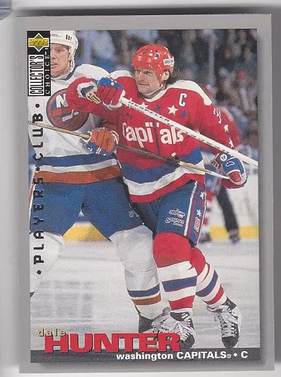1995-96 Collector's Choice Player's Club #155 Dale Hunter (10-29x4-CAPITALS)