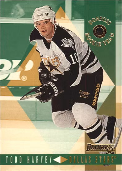 1995-96 Donruss Rookie Team #9 Todd Harvey (10-X13-NHLSTARS)