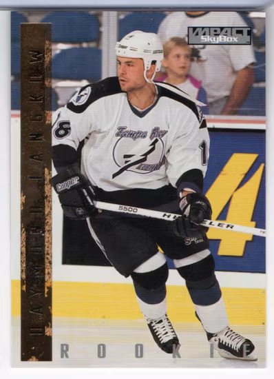 1995-96 SkyBox Impact #222 Daymond Langkow RC (5-X130-LIGHTNING)