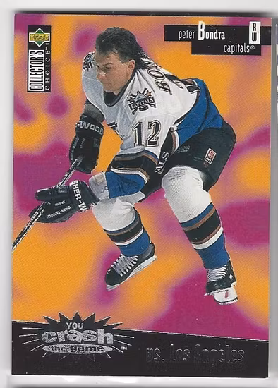 1996-97 Collector's Choice Crash the Game Silver #C4B Peter Bondra vs. Los Angeles (10-X119-CAPITALS)