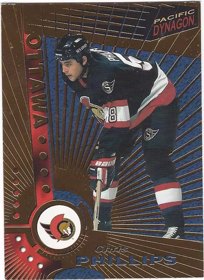 1997-98 Pacific Dynagon #NNO9 Chris Phillips (5-180x2-SENATORS)