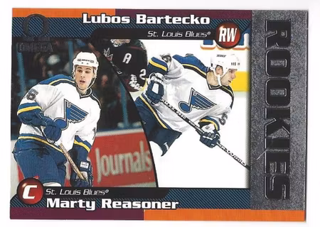 1998-99 Pacific Omega #208 Marty Reasoner RC Lubos Bartecko (10-X150-BLUES)