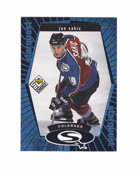 1998-99 UD Choice StarQuest Blue #SQ11 Joe Sakic (10-170x8-AVALANCHE)