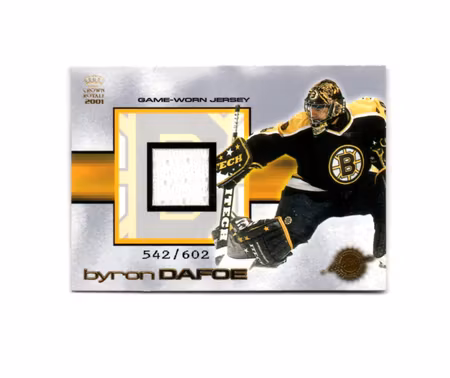 2000-01 Crown Royale Game-Worn Jerseys #1 Byron Dafoe (50-12x3-BRUINS)