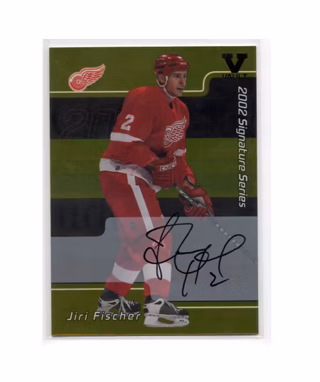 2001-02 BAP Signature Series Autographs Gold #59 Jiri Fischer (500-X184-RED WINGS)