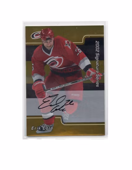 2001-02 BAP Signature Series Autographs Gold #229 Erik Cole (60-12x1-HURRICANES)
