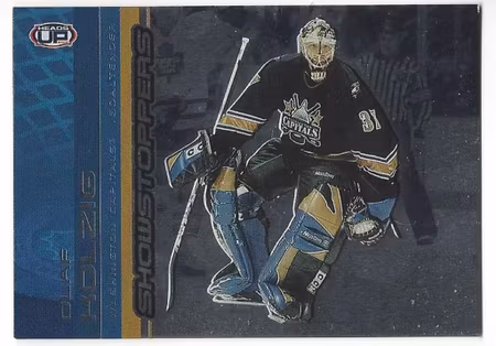2001-02 Pacific Heads Up Showstoppers #20 Olaf Kolzig (15-166x3-CAPITALS)