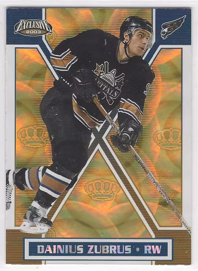 2002-03 Pacific Exclusive Gold #174 Dainius Zubrus (10-X141-CAPITALS)