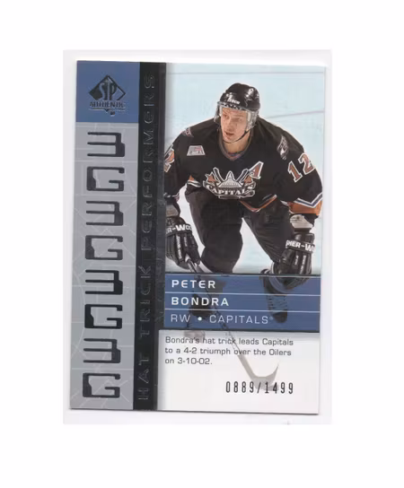 2002-03 SP Authentic #105 Peter Bondra HT (15-X215-CAPITALS)