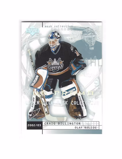 2002-03 UD Mask Collection UD Promos #89 Craig Billington Olaf Kolzig (25-X98-CAPITALS)
